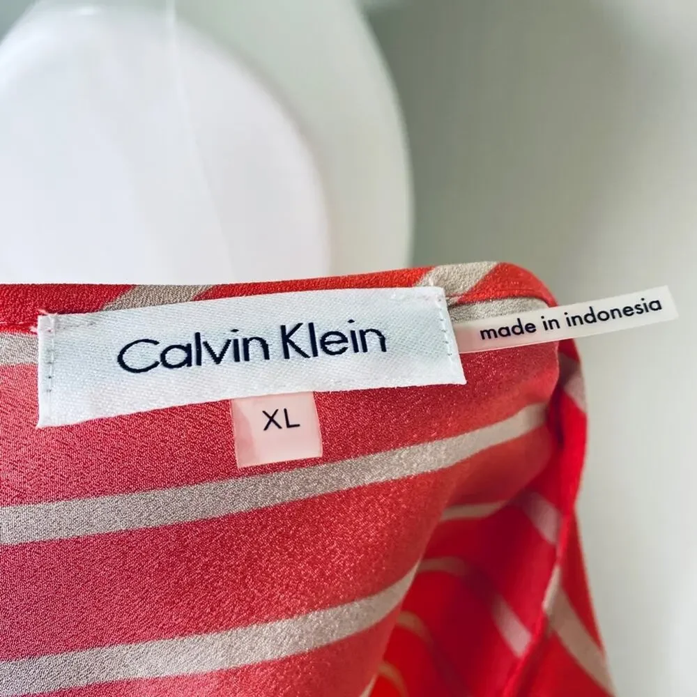 Calvin Klein striped top with zipper closure